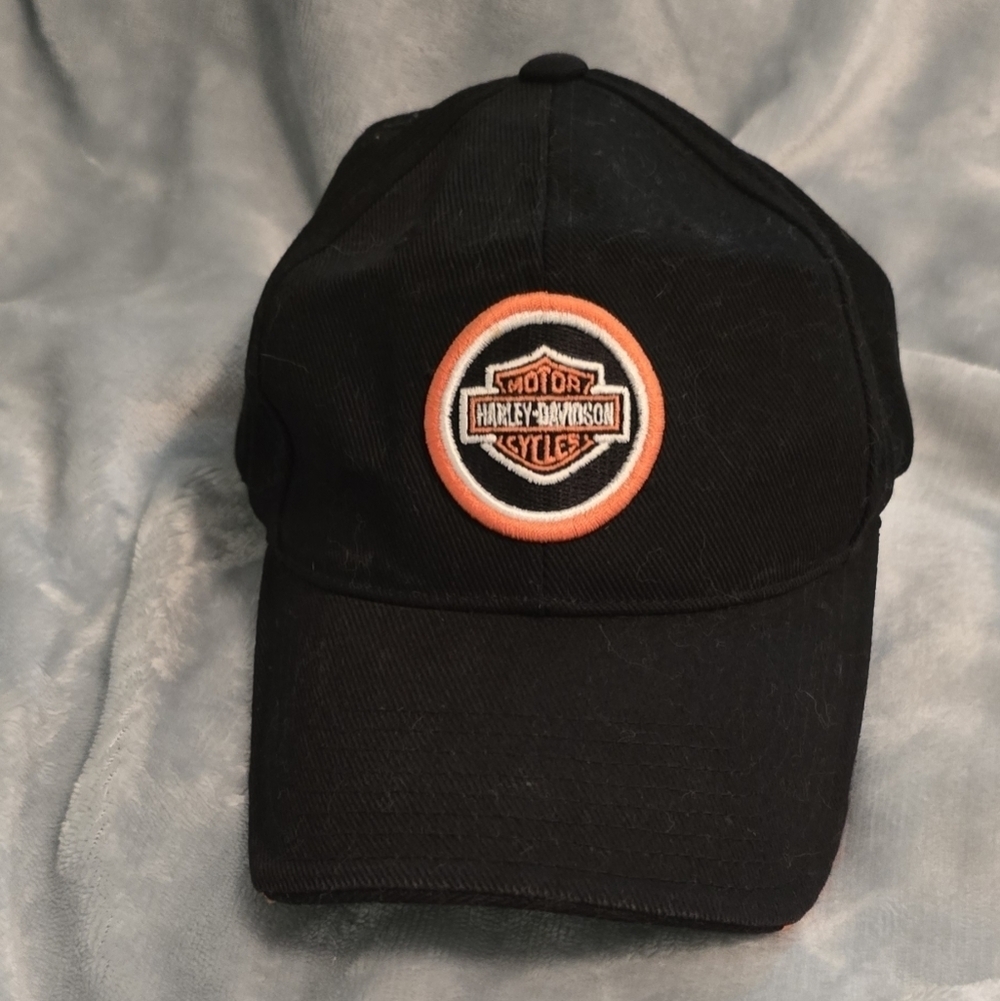 Harley-Davidson Black Cap with Orange and White Logo